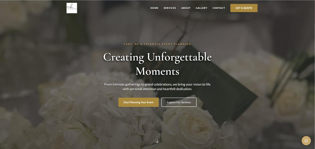 MK Traditions Event Planning — custom website by LuminArch